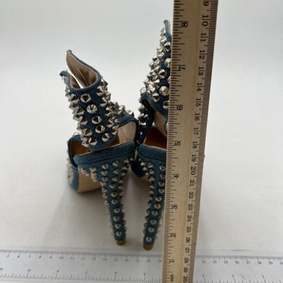 XYD Women Closed Toe High Heels  Rivet Studded Pull On Dress pump - Picture 4 of 7